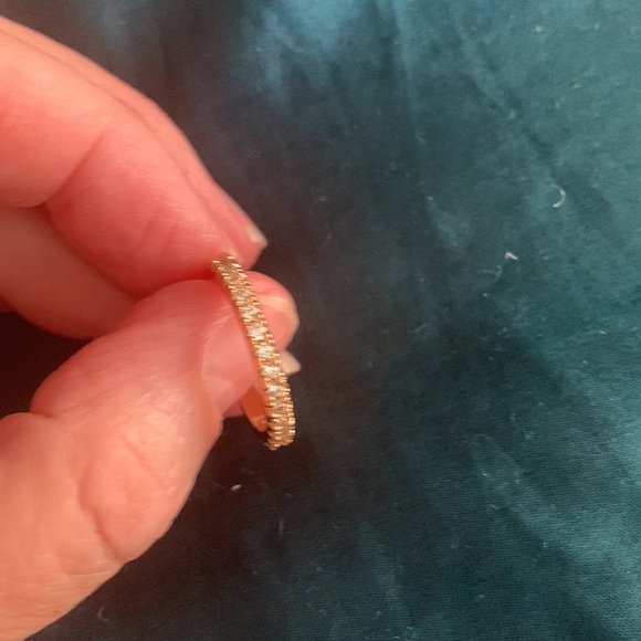 Gold Plated Ring with CZ Diamond Eternity Size 6.25 - Picture 4 of 5
